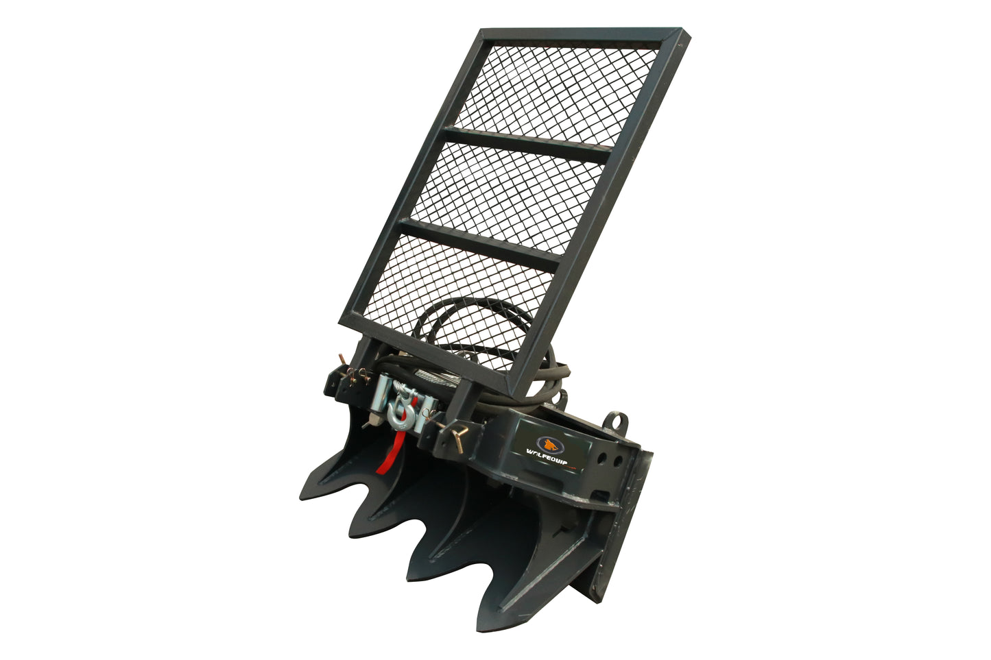 Hydraulic Winch 93 FT Steel Cable Forestry Logging Winch with 15,000 LB Pulling Capacity for Skid Steer Attachment