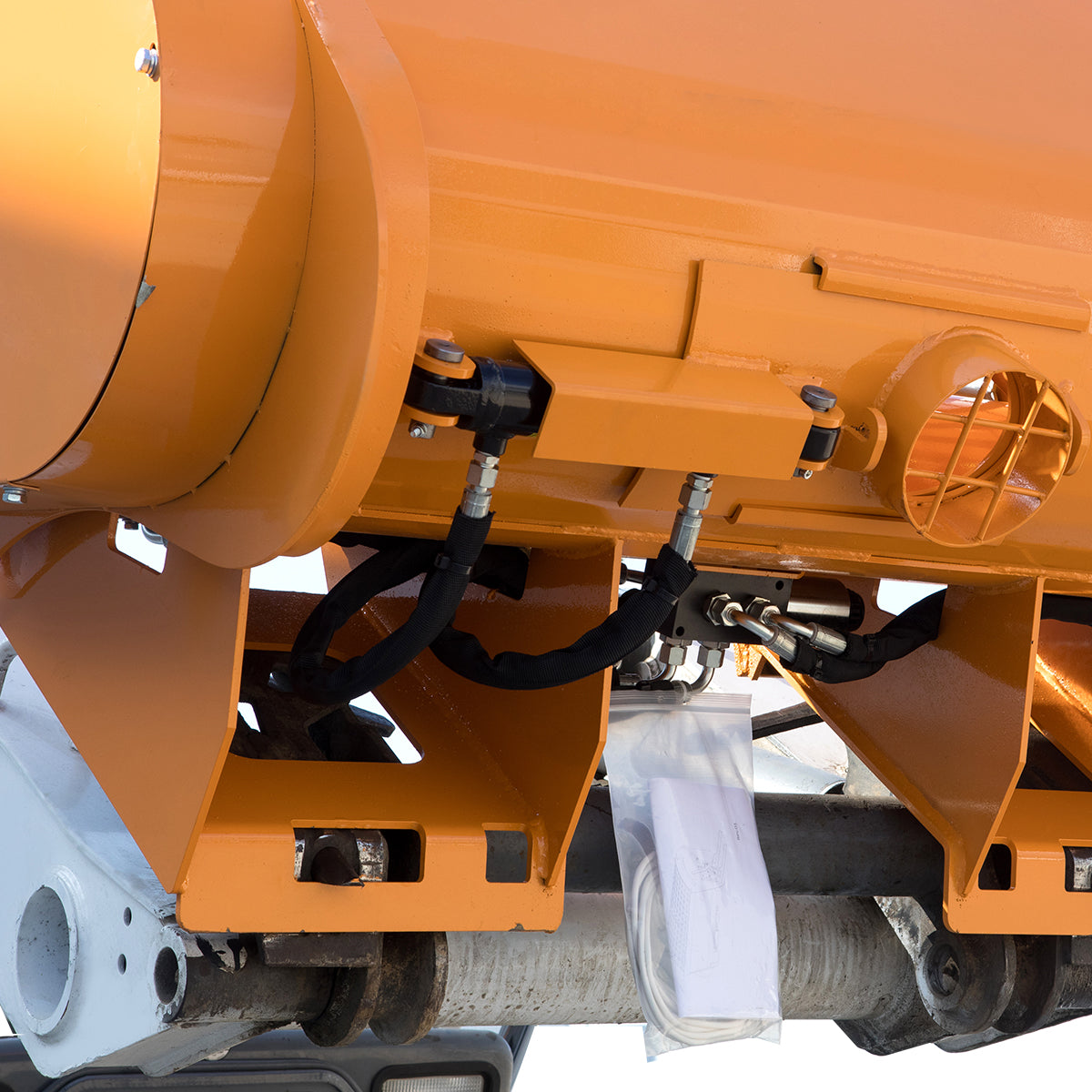 66 Gallon (300L) Double Discharge Concrete Mixer for Skid Steer, Heavy Duty Hydraulic Attachment