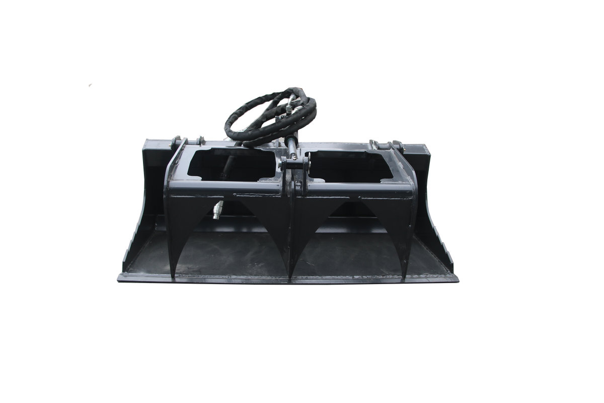 44" Mini Stump Bucket with Stump Grapple, 3000 PSI Hydraulic Skid Steer Attachment - Heavy Duty Root Grubbing & Grabbing for Mini Loaders, Farm & Ranch