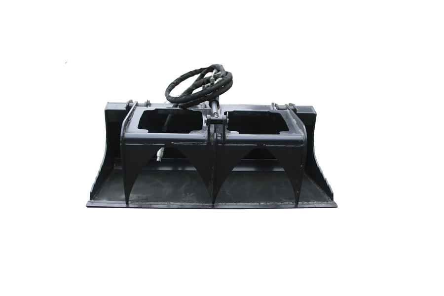 44" Mini Stump Bucket with Stump Grapple, 3000 PSI Hydraulic Skid Steer Attachment - Heavy Duty Root Grubbing & Grabbing for Mini Loaders, Farm & Ranch