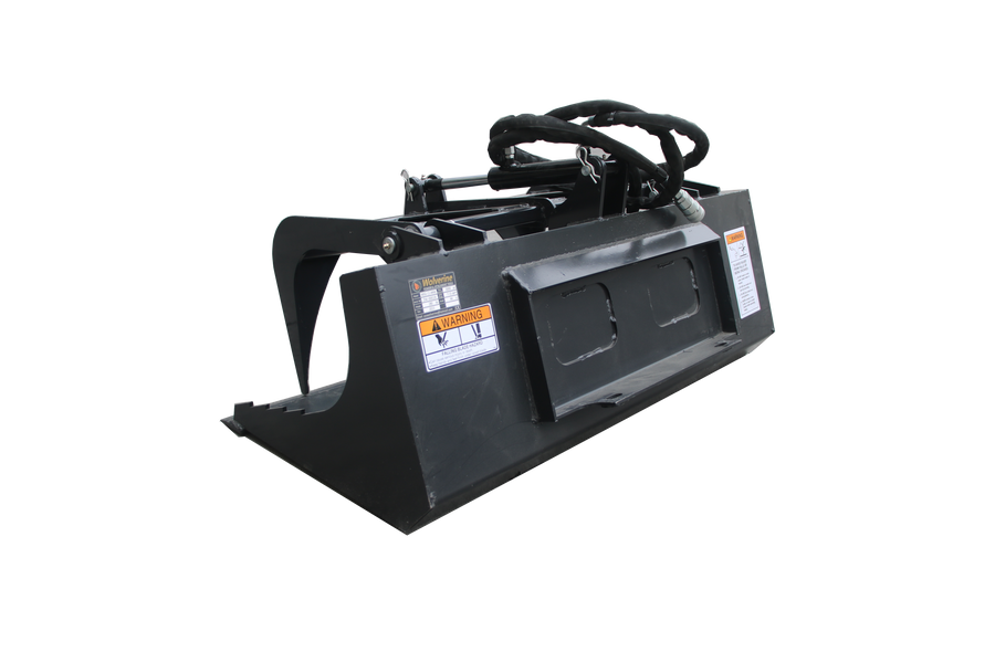 44" Mini Stump Bucket with Stump Grapple, 3000 PSI Hydraulic Skid Steer Attachment - Heavy Duty Root Grubbing & Grabbing for Mini Loaders, Farm & Ranch