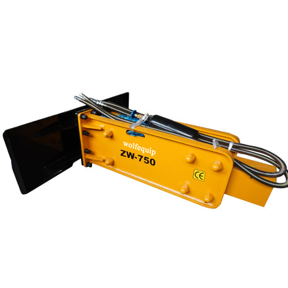 Hydraulic Concrete Breaker Hammer for Skid Steer Attachments, Heavy-Duty Mini Skid Steer Breaker Attachment for Concrete Crushing, Construction Demolition, Rock Breaking - USA Stock