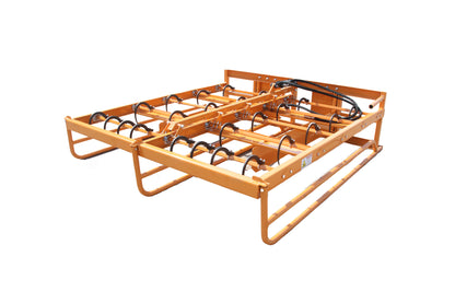 24 Hook Hay Grapple with Bale Accumulator, Heavy Duty Skid Steer Attachment for Farm Equipment – 10-Bale Capacity for Efficient Round Bale Handling, Stacking & Moving