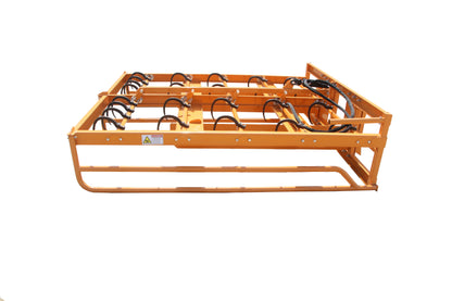 24 Hook Hay Grapple with Bale Accumulator, Heavy Duty Skid Steer Attachment for Farm Equipment – 10-Bale Capacity for Efficient Round Bale Handling, Stacking & Moving