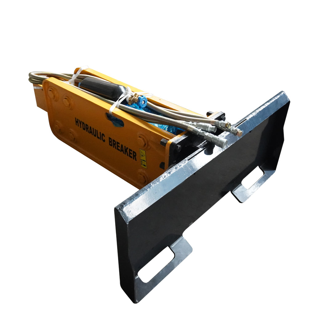 Hydraulic Concrete Breaker Hammer for Skid Steer Attachments, Heavy-Duty Mini Skid Steer Breaker Attachment for Concrete Crushing, Construction Demolition, Rock Breaking - USA Stock