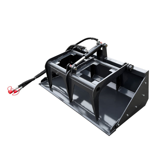 WolfEquip 44 Inch Mini Skid Steer Hydraulic Grapple Fork Attachment Quick Attach Tool