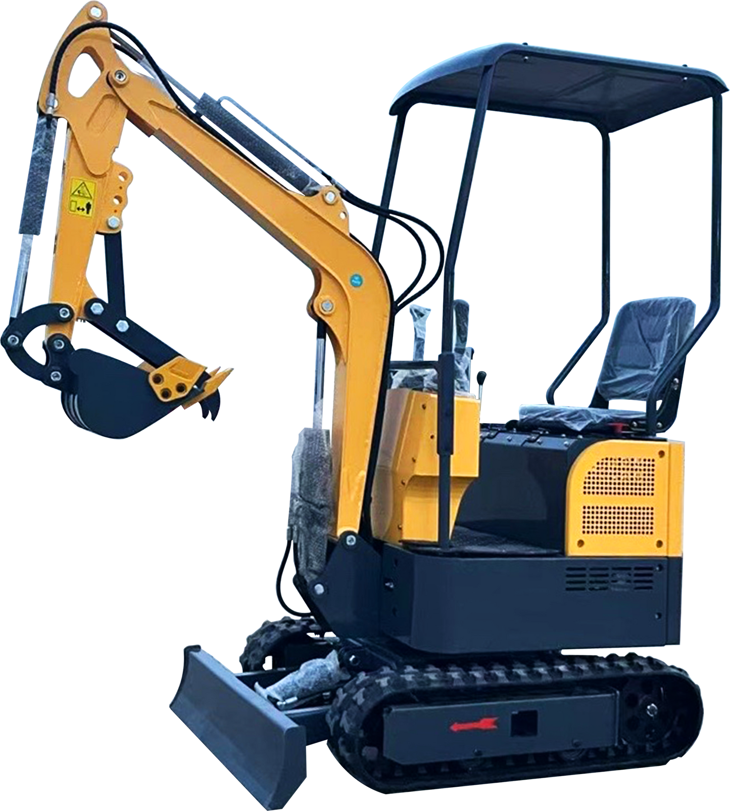 2000lbs Mini Excavator Small Excavator with Backhoe Thumb for Garden, Farm, Park, Road Micro Trench Digger Crawler, Gasoline EPA