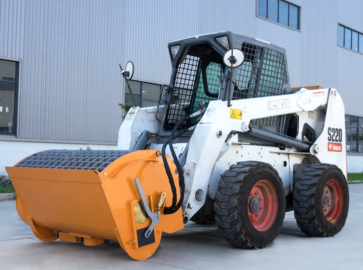 66 Gallon (300L) Double Discharge Concrete Mixer for Skid Steer, Heavy Duty Hydraulic Attachment