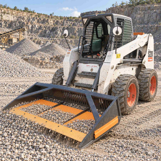 WolfEquip Skid Steer Screener Bucket Attachment Heavy Duty Rock Picker Soil Screening Bucket
