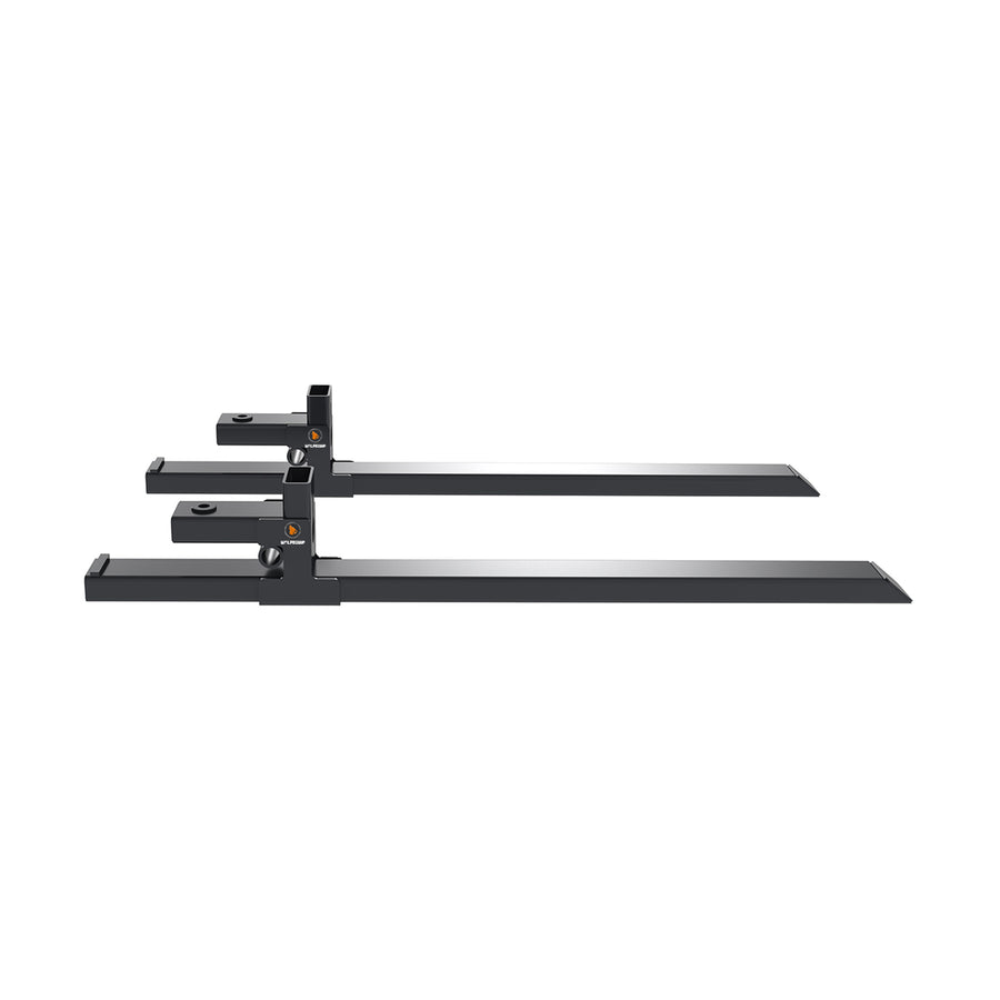 60" Pallet Forks 4000 LBS Capacity, Heavy Duty Clamp-On Attachment with Adjustable Stabilizer Bar
