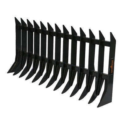 WolfEquip 72 Inch Skid Steer Root Rake Attachment Heavy Duty Brush Clearing Debris Removal