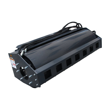 66" Skid Steer Vibratory Roller Attachment, 3.3T (7200 lbs) Centrifugal Force Smooth Drum – Hydraulic Compactor for Asphalt, Gravel & Soil