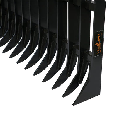 WolfEquip 72 Inch Skid Steer Root Rake Attachment Heavy Duty Brush Clearing Debris Removal