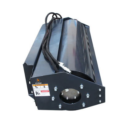 66" Skid Steer Vibratory Roller Attachment, 3.3T (7200 lbs) Centrifugal Force Smooth Drum – Hydraulic Compactor for Asphalt, Gravel & Soil