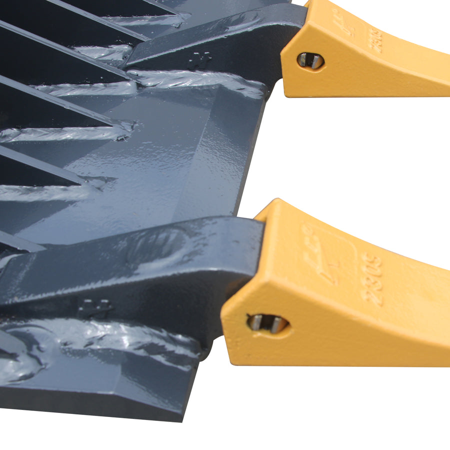 WolfEquip 72 Inch Skid Steer Rock Bucket Attachment Heavy Duty SSQA Rock Handling Bucket