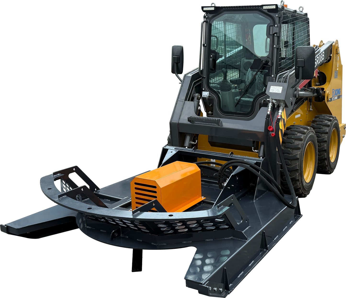 Wolfequip Lawn Mower 66" Brush Hog Brush Cutter Skid Steer Attachments with 3 Blades, Open Front Deck, for Farm Landscaping Gardin, US Stock
