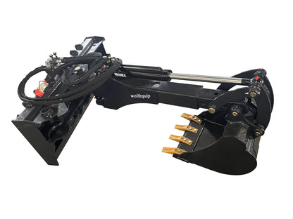Big Arm Backhoe Fronthoe Attachment for Skid Steer, 72" Digging Depth with Bucket – Heavy Duty Front-Mounted Backhoe for Compact Loaders