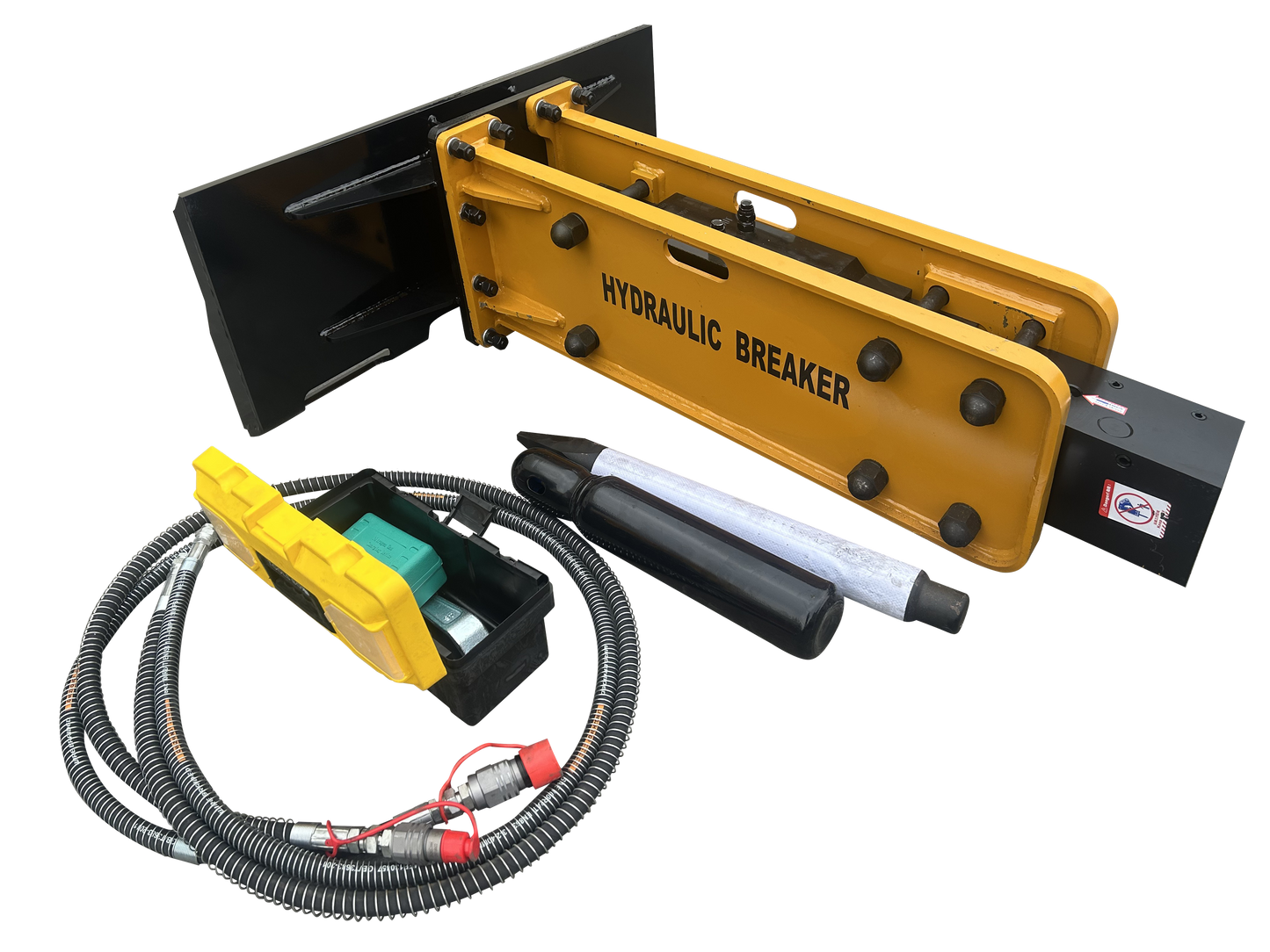 Hydraulic Concrete Breaker Hammer for Skid Steer Attachments, Heavy-Duty Mini Skid Steer Breaker Attachment for Concrete Crushing, Construction Demolition, Rock Breaking - USA Stock