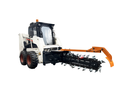Wolfequip 48" Heavy Duty Trencher Attachment for Skid Steer, Hydraulic Trencher with 48" Digging Depth