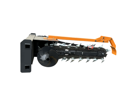 Wolfequip 48" Heavy Duty Trencher Attachment for Skid Steer, Hydraulic Trencher with 48" Digging Depth